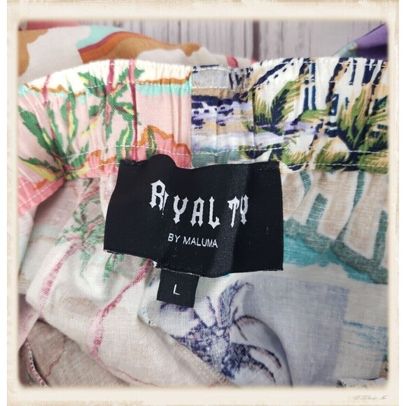 Royalty by Maluma Pants Men's L Relaxed-Fit Colorblocked Tropical Prints - Picture 8 of 10